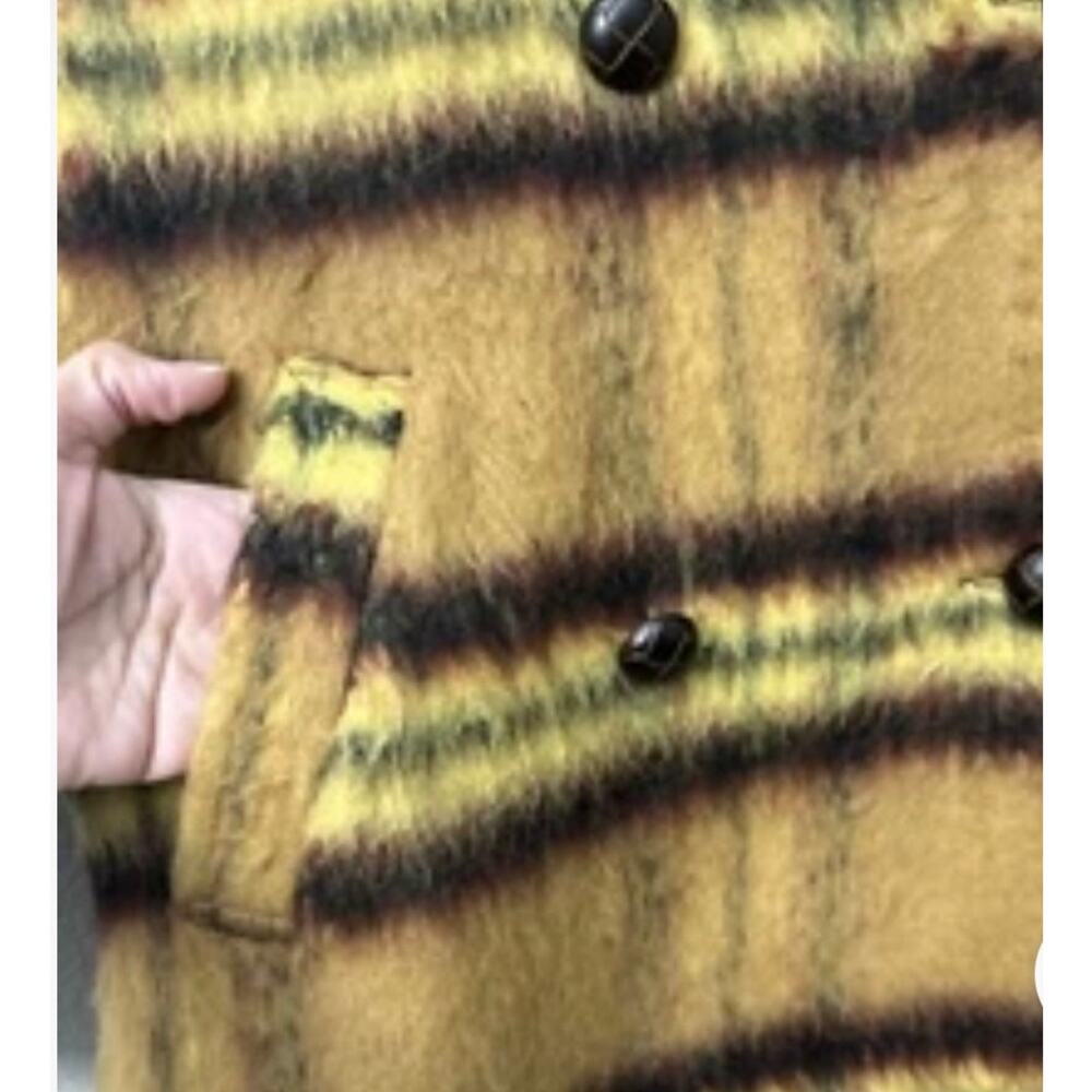 Vigoss Plaid Double Breasted Peacoat Lemon Women Size Small NWT - Picture 6 of 10